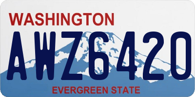 WA license plate AWZ6420