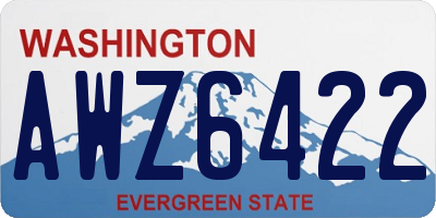 WA license plate AWZ6422