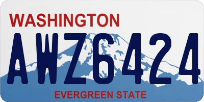 WA license plate AWZ6424