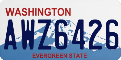 WA license plate AWZ6426