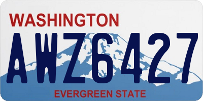 WA license plate AWZ6427