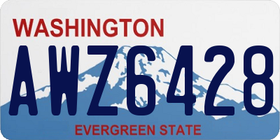 WA license plate AWZ6428