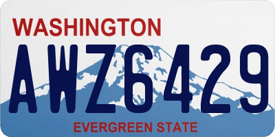 WA license plate AWZ6429