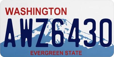 WA license plate AWZ6430