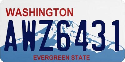WA license plate AWZ6431