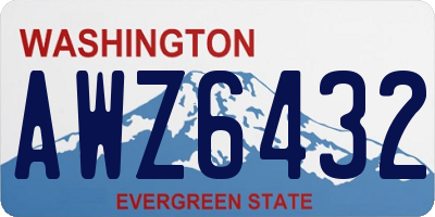 WA license plate AWZ6432
