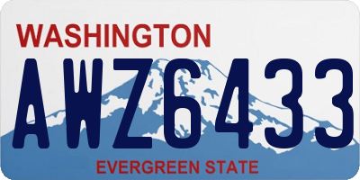 WA license plate AWZ6433