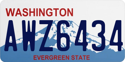 WA license plate AWZ6434
