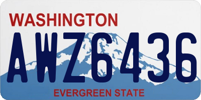 WA license plate AWZ6436