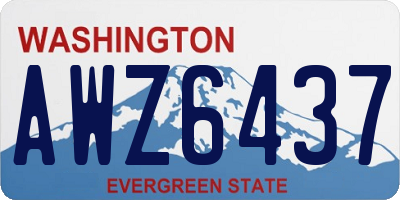 WA license plate AWZ6437