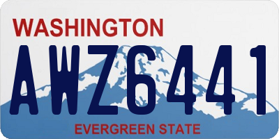 WA license plate AWZ6441