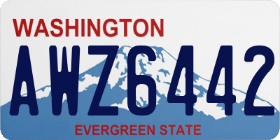 WA license plate AWZ6442