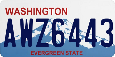 WA license plate AWZ6443