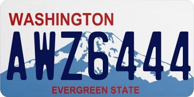 WA license plate AWZ6444