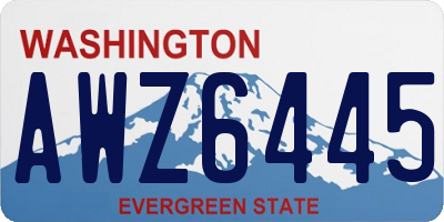 WA license plate AWZ6445