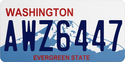 WA license plate AWZ6447