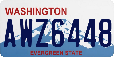 WA license plate AWZ6448