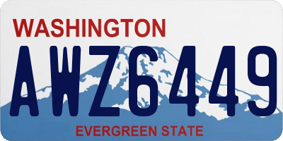 WA license plate AWZ6449