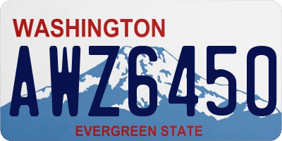 WA license plate AWZ6450