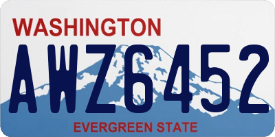 WA license plate AWZ6452