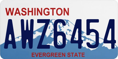 WA license plate AWZ6454