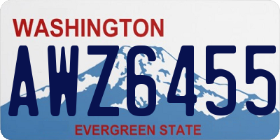 WA license plate AWZ6455