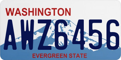 WA license plate AWZ6456