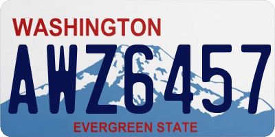WA license plate AWZ6457