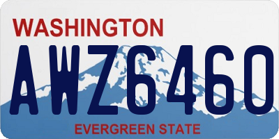 WA license plate AWZ6460