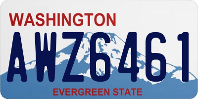 WA license plate AWZ6461