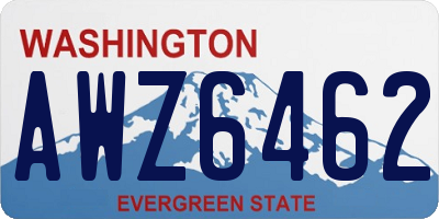 WA license plate AWZ6462