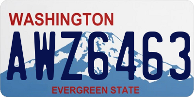 WA license plate AWZ6463