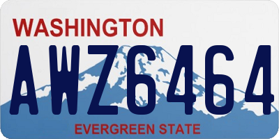 WA license plate AWZ6464