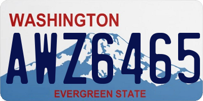 WA license plate AWZ6465