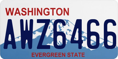 WA license plate AWZ6466