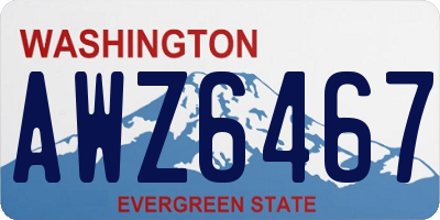WA license plate AWZ6467