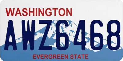 WA license plate AWZ6468