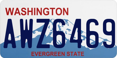 WA license plate AWZ6469