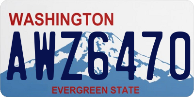 WA license plate AWZ6470