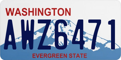 WA license plate AWZ6471