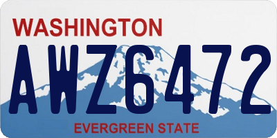 WA license plate AWZ6472