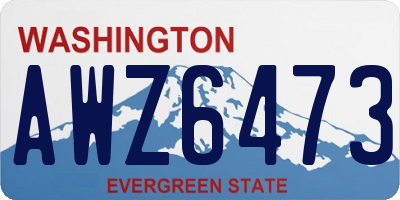 WA license plate AWZ6473