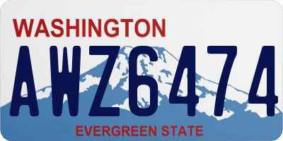 WA license plate AWZ6474