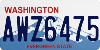 WA license plate AWZ6475