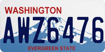 WA license plate AWZ6476