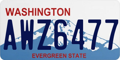 WA license plate AWZ6477