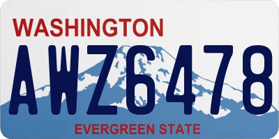 WA license plate AWZ6478