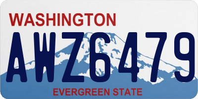 WA license plate AWZ6479