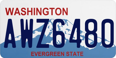 WA license plate AWZ6480