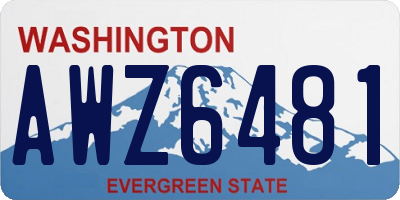 WA license plate AWZ6481